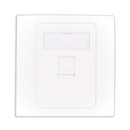 Плоская лицевая панель RJ45 британского типа, 1 порт, со шторкой, 86x86 мм